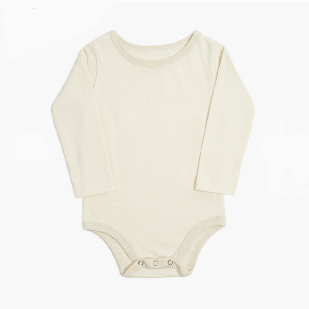 Mini Miochi Classic Cream Long Sleeve Baby Bodysuit